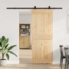 Porte coulissante et kit de quincaillerie 80x210 cm pin massif 