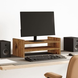 Support de moniteur vieux bois 50x27x20 cm bois d'ingénierie 