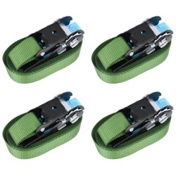 Sangles d’arrimage à cliquet 4 pcs 800 daN 6 m Vert 