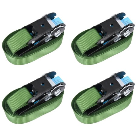 Sangles d’arrimage à cliquet 4 pcs 800 daN 6 m Vert 
