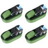 Sangles d’arrimage à cliquet 4 pcs 800 daN 6 m Vert 