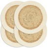 Napperons 4 pcs Naturel Plain 38 cm Rond Jute et coton  