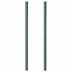 Poteaux de clôture 2 pcs Vert 120 cm Acier peint par poudre 