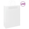 Sacs en papier 50 pcs avec poignées blanc 32x12x42 cm 