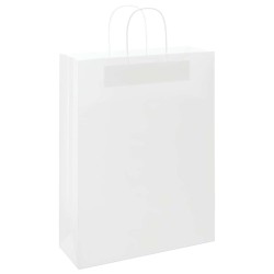Sacs en papier 50 pcs avec poignées blanc 32x12x42 cm 