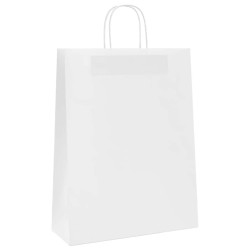 Sacs en papier 50 pcs avec poignées blanc 32x12x42 cm 