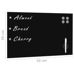 Tableau noir magnétique mural Verre 50x30 cm 