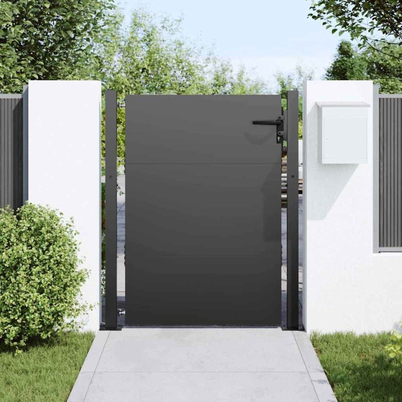 Porte de Jardin Noir 105 x 150 cm Acier peint par poudre 