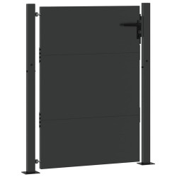 Porte de Jardin Noir 105 x 150 cm Acier peint par poudre 