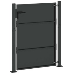 Porte de Jardin Noir 105 x 150 cm Acier peint par poudre 