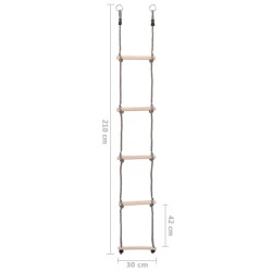 Échelle à 5 échelons 210 cm Bois de pin massif 