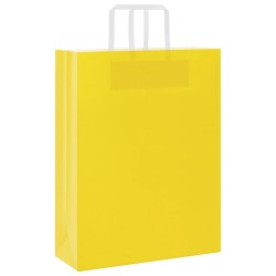 Sacs en papier 50 pcs avec poignées jaune 32x12x42 cm 