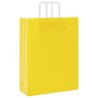 Sacs en papier 50 pcs avec poignées jaune 32x12x42 cm 