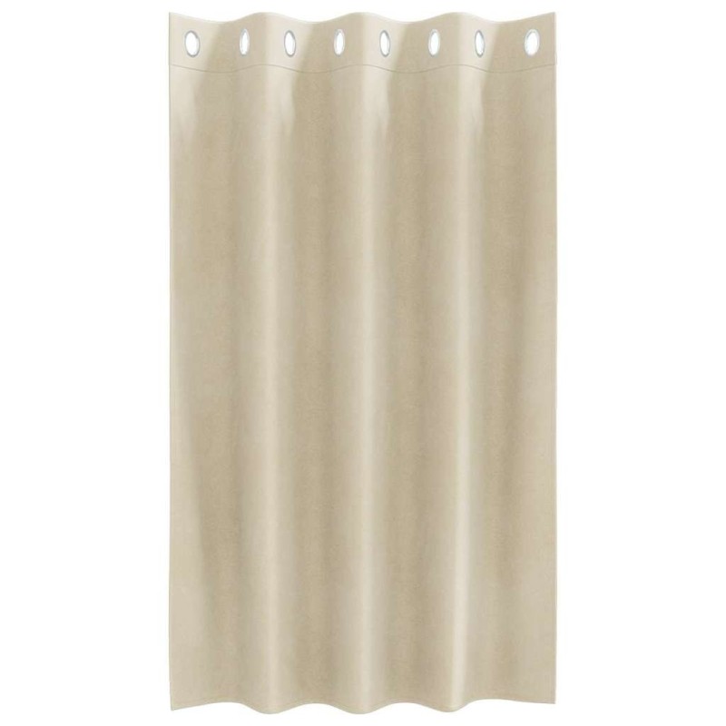 Rideaux occultants avec œillets 2 pcs en velours crème 