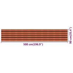 Écran de balcon Multicolore 90x500 cm PEHD 