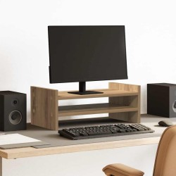 Support de moniteur chêne artisanal 50x27x20 cm bois ingénierie 