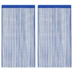 Rideau en fils 2 pcs 100 x 250 cm Bleu 