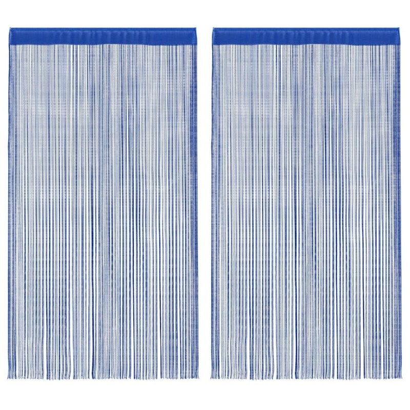 Rideau en fils 2 pcs 100 x 250 cm Bleu Rideau en fils 2 pcs 100 x 250 cm Bleu