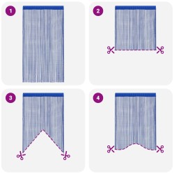 Rideau en fils 2 pcs 100 x 250 cm Bleu 