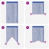 Rideau en fils 2 pcs 100 x 250 cm Bleu 