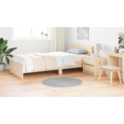 Tapis shaggy avec dos en latex gris ø90 cm 
