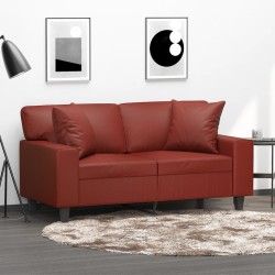 Coussins décoratifs lot de 2 Rouge bordeaux 40x40 cm Similicuir 