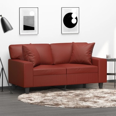 Coussins décoratifs lot de 2 Rouge bordeaux 40x40 cm Similicuir 