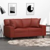 Coussins décoratifs lot de 2 Rouge bordeaux 40x40 cm Similicuir 