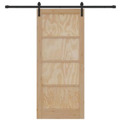 Porte Coulissante avec kit de montage 86x198,5 cm en bois de pin massif 