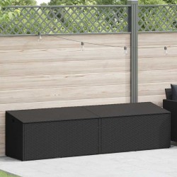 Boîte de rangement de jardin noir 220x50x58 cm résine tressée 