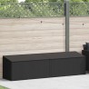 Boîte de rangement de jardin noir 220x50x58 cm résine tressée 