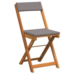 Ensemble Bistro Pliable 5 Pièces avec Coussins en Bois Massif d'Acacia 