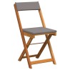 Ensemble Bistro Pliable 5 Pièces avec Coussins en Bois Massif d'Acacia 