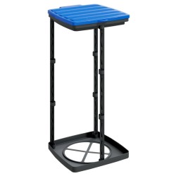 Porte-sacs poubelles 2 pcs noir et bleu 60 L PP 