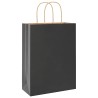Sacs en papier 50 pcs avec poignées noir 26x12x35 cm 