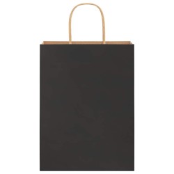 Sacs en papier 50 pcs avec poignées noir 26x12x35 cm 