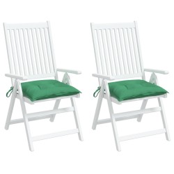 Coussins de chaise lot de 2 vert 40x40x7 cm tissu oxford 