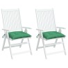 Coussins de chaise lot de 2 vert 40x40x7 cm tissu oxford 