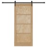 Porte coulissante avec ensemble quincaillerie 86x198,5 cm en bois massif de pin 