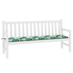 Coussin de banc de jardin avec motif de feuilles 180x50x4 cm en tissu Oxford 