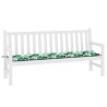 Coussin de banc de jardin avec motif de feuilles 180x50x4 cm en tissu Oxford 