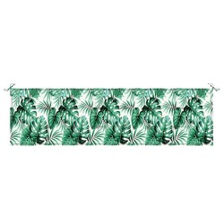 Coussin de banc de jardin avec motif de feuilles 180x50x4 cm en tissu Oxford 
