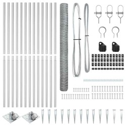 Ensemble de clôture Set de 2 Acier galvanisé 25 x 1,5 m Durable 