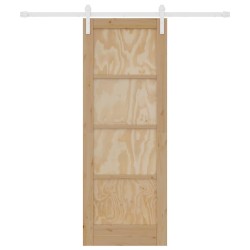 Porte Coulissante avec Kit de Quincaillerie 73,5x198,5 cm Bois en Pin Solide 