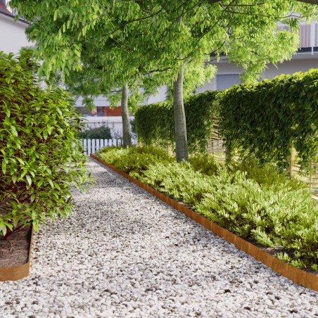 Bordures de pelouse 50 pcs 10x103 cm acier corten flexible 