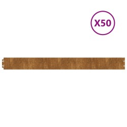 Bordures de pelouse 50 pcs 10x103 cm acier corten flexible 