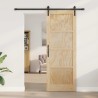 Porte coulissante avec set de matériel 78x211 cm en bois massif de pin 
