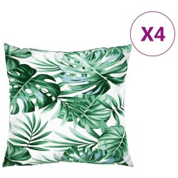 Coussins de canapé lot de 4 motif de feuilles 50x50 cm tissu 