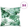 Coussins de canapé lot de 4 motif de feuilles 50x50 cm tissu 