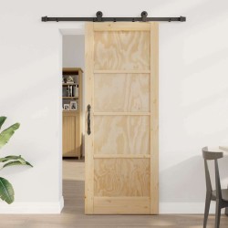 Porte Coulissante avec Quincaillerie 'ORKDAL'en Bois Massif de Pin 